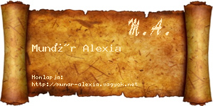 Munár Alexia névjegykártya